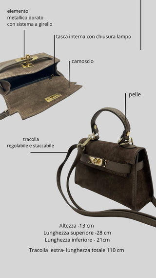 KELLY piccola in camoscio