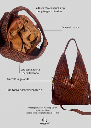 VITTORIA borsa di pelle lavata